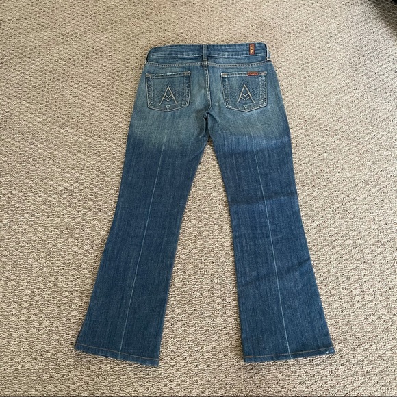 7FAM Blingy “A Pocket” Bootleg Jeans-Short Size 26 - Picture 4 of 12